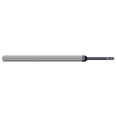 1.5 mm Dia. × 4 mm Shank × 2.2 mm DOC × 50 mm OAL, Carbide AlTiN, Stub , 4 Flute, Ballnose End Mill - Exact Industrial Supply