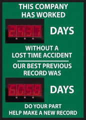 NMC - Scoreboards Scoreboard Type: Digital Scoreboard Legend: This Company Has Worked ____ Days Without A Lost Time Accident Our Best Previous Record Was _____ Days - Benchmark Tooling