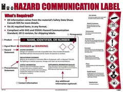 NMC - 18" Wide x 24" High Laminated Paper Hazardous Materials Information Poster - 0.03" Thick, English - Benchmark Tooling