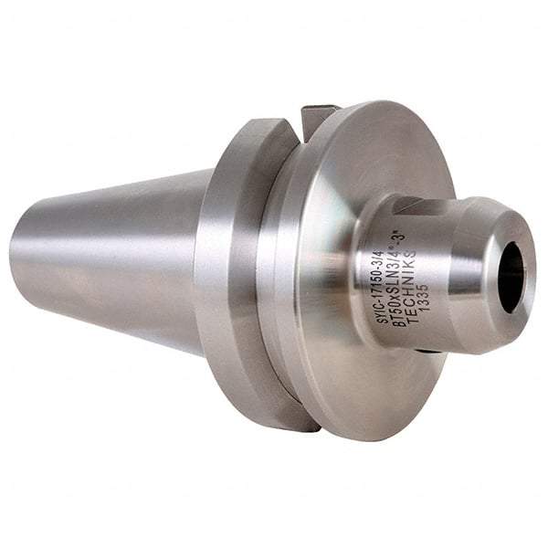 Techniks - BT50 Taper Shank 1/4" Hole End Mill Holder/Adapter - 25/32" Nose Diam, 3" Projection - Exact Industrial Supply