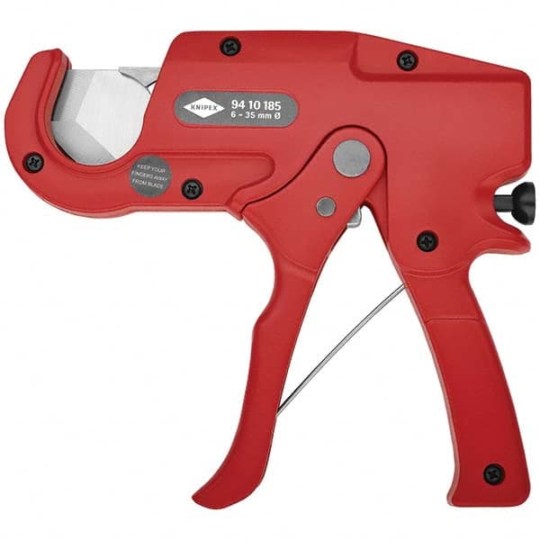 Knipex - Pipe & Tube Cutters Type: Trigger Action Plastic Pipe and Hose Cutter Maximum Pipe Capacity (Inch): 1-3/8 - Benchmark Tooling