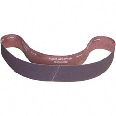 Norton - 1-1/2" Wide x 60" OAL, Aluminum Oxide Abrasive Belt - Aluminum Oxide, Medium, Nonwoven, X Weighted Cloth Backing - Benchmark Tooling