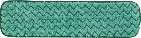 Rubbermaid - 469.9mm Long x 5-1/2" Wide Microfiber Dust Mop Pad - Green, Looped Head, Launderable - Benchmark Tooling