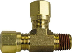 Cerro - 3/8" OD, Brass Male Run Tee - 150 Max Working psi, -40 to 200°F, Comp x MNPT x Comp Ends - Benchmark Tooling
