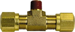 Cerro - 3/8" OD, Brass Male Branch Tee - 150 Max Working psi, -40 to 200°F, Comp x Comp x MNPT Ends - Benchmark Tooling