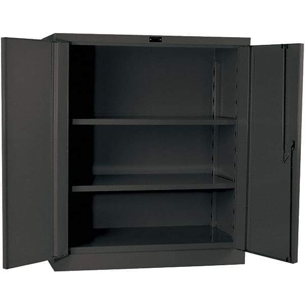 Hallowell - 2 Shelf Locking Storage Cabinet - Steel, 36" Wide x 21" Deep x 42" High, Gray - Benchmark Tooling