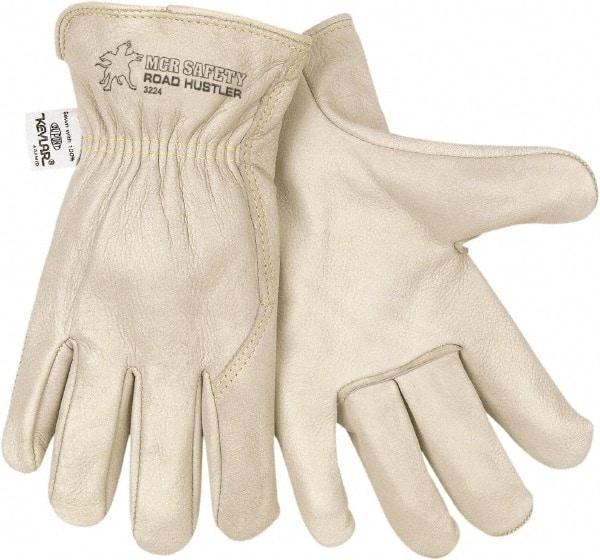 MCR Safety - Size S General Protection Work Gloves - For Work & Driver, Uncoated, Cream, Paired - Benchmark Tooling