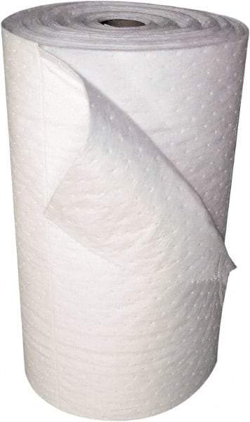 Oil-Dri - 21 Gal Capacity per Package, Oil Only Roll - 150' Long x 30" Wide, White, Polypropylene - Benchmark Tooling