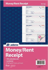 Adams Business Forms - 100 Sheet, 7-5/8 x 11", Receipt Book - Benchmark Tooling