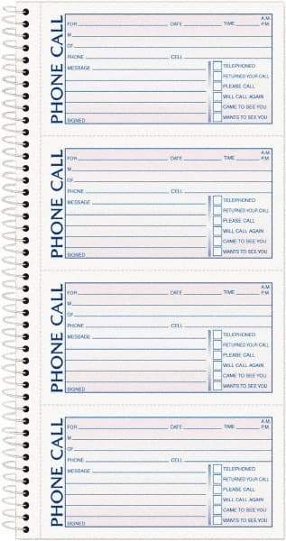 TOPS - 400 Sheet, 2-3/4 x 5", Call Book - Blue & Red - Benchmark Tooling
