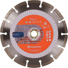 Husqvarna - 4" Diam, 5/8 & 7/8" Arbor Hole Diam, Continuous Edge Tooth Wet & Dry Cut Saw Blade - Diamond-Tipped, Fast Cutting Action, Standard Round Arbor - Benchmark Tooling