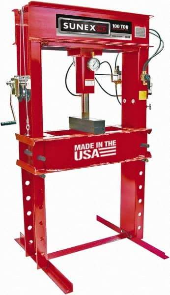 Sunex Tools - 100 Ton Air and Hydraulic Shop Press - 7 Inch Stroke, 1/3 HP - Benchmark Tooling