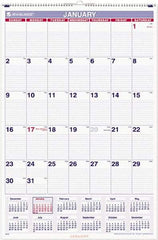 AT-A-GLANCE - 12 Sheet, 20 x 30", Wall Calendar - Blue & Red - Benchmark Tooling