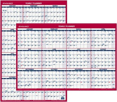 AT-A-GLANCE - 1 Sheet, 24 x 36", Planner Wall Calendar - Blue & Red - Benchmark Tooling