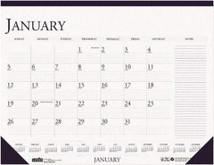 House of Doolittle - 12 Sheet, 22 x 17", Desk Pad - White & Blue - Benchmark Tooling