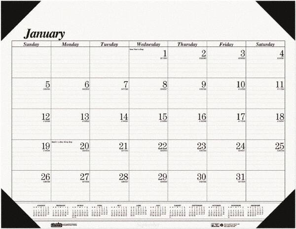 House of Doolittle - 12 Sheet, 22 x 17", Desk Pad - White - Benchmark Tooling