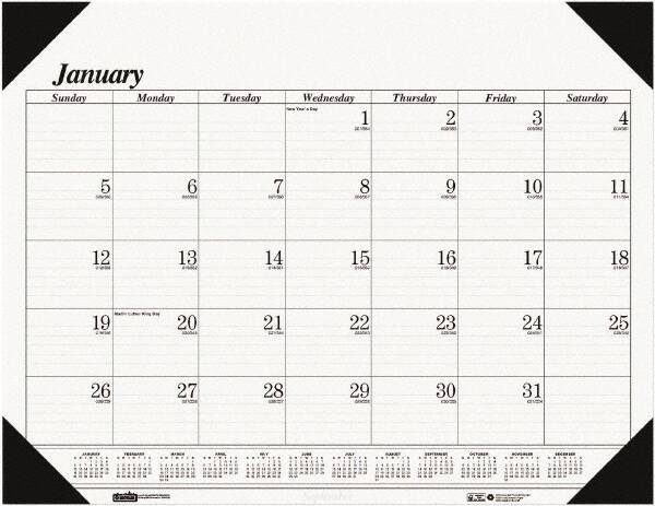 House of Doolittle - 12 Sheet, 18-1/2 x 13", Desk Pad - White - Benchmark Tooling