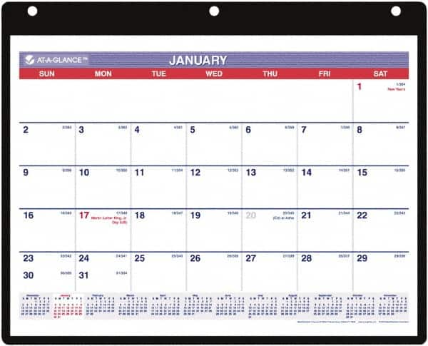 AT-A-GLANCE - 12 Sheet, 11 x 8-1/4", Wall Calendar - Benchmark Tooling