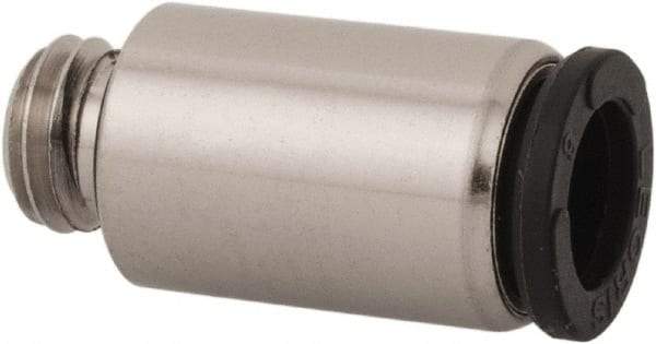 Legris - 4mm Outside Diam, M5x0.8 Metric, Nickel Plated Brass Push-to-Connect Tube Male Connector with Internal Hex - 290 Max psi, Tube to Metric Thread Connection, Nitrile O-Ring - Benchmark Tooling