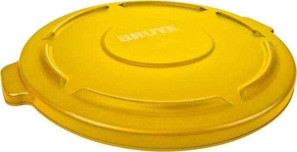 Rubbermaid - Round Lid for Use with 32 Gal Round Trash Cans - Yellow, Low-Density Polyethylene, For Brute Trash Cans - Benchmark Tooling