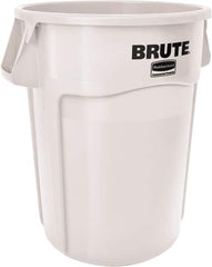 Rubbermaid - 44 Gal White Round Trash Can - Polyethylene - Benchmark Tooling