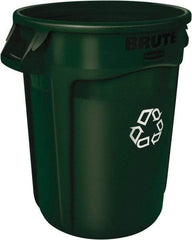 Rubbermaid - 44 Gal Green Round Trash Can - Polyethylene - Benchmark Tooling