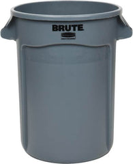 Rubbermaid - 32 Gal Gray Round Trash Can - Polyethylene, 27.77" High - Benchmark Tooling