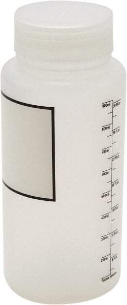 Dynalon Labware - 1,000 mL Wide-Mouth Bottle - Polypropylene, Translucent, 8.2" High x 3-1/2" Diam, 65mm Cap - Benchmark Tooling