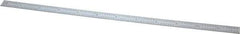 General - 12" Long, 1/100, 1/64, 1/32, 1/10" Graduation, Flexible Steel Rule - 5R Graduation Style, 15/32" Wide, Silver, Satin Chrome Finish - Benchmark Tooling