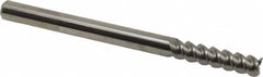 Accupro - 5/16", 1-1/4" LOC, 5/16" Shank Diam, 4" OAL, 3 Flute, Solid Carbide Square End Mill - Single End, Uncoated, Spiral Flute, 60° Helix, Centercutting, Right Hand Cut, Right Hand Flute - Benchmark Tooling