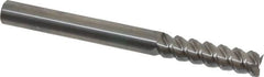 Accupro - 3/8", 1-1/2" LOC, 3/8" Shank Diam, 4" OAL, 3 Flute, Solid Carbide Square End Mill - Single End, Uncoated, Spiral Flute, 60° Helix, Centercutting, Right Hand Cut, Right Hand Flute - Benchmark Tooling