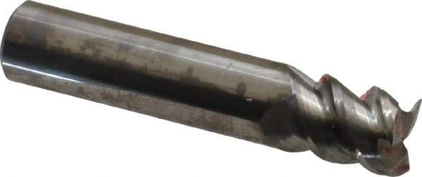 Accupro - 1/2", 5/8" LOC, 1/2" Shank Diam, 2-1/2" OAL, 3 Flute, Solid Carbide Square End Mill - Single End, Uncoated, Spiral Flute, 60° Helix, Centercutting, Right Hand Cut, Right Hand Flute - Benchmark Tooling