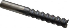 Accupro - 3/4", 3-1/4" LOC, 3/4" Shank Diam, 6" OAL, 3 Flute, Solid Carbide Square End Mill - Single End, TiCN Finish, Spiral Flute, 60° Helix, Centercutting, Right Hand Cut, Right Hand Flute - Benchmark Tooling