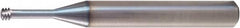 Vargus - M2.5x0.45 ISO, 0.077" Cutting Diam, 3 Flute, Solid Carbide Helical Flute Thread Mill - Internal Thread, 0.205" LOC, 2.244" OAL, 1/4" Shank Diam - Benchmark Tooling