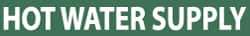 NMC - Pipe Marker with Hot Water Supply Legend and No Graphic - 2-1/2 to 6" Pipe Outside Diam, White on Green - Benchmark Tooling