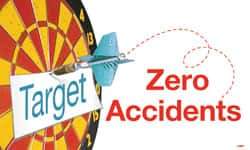 NMC - Target - Zero Accidents, 60 Inch Long x 36 Inch High, Safety Banner - Polyethylene, English, Printed on 1 Side - Benchmark Tooling