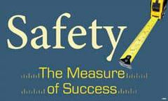 NMC - Safety - The Measure of Success, 60 Inch Long x 36 Inch High, Safety Banner - Polyethylene, English, Printed on 1 Side - Benchmark Tooling