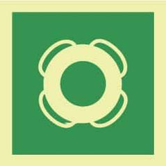 NMC - 6" Long x 6" Wide, Pressure-Sensitive Vinyl Safety Sign - Square, 0.004" Thick, Use for Marine Application - Benchmark Tooling