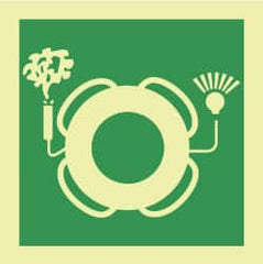 NMC - 6" Long x 6" Wide, Rigid Plastic Safety Sign - Square, 0.05" Thick, Use for Marine Application - Benchmark Tooling