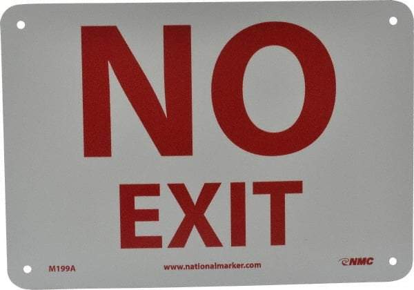 NMC - No Exit, Aluminum Exit Sign - 10" Wide x 7" High - Benchmark Tooling