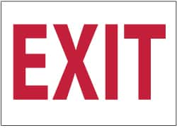 NMC - Exit, Pressure Sensitive Vinyl Exit Sign - 14" Wide x 10" High, Glow-in-the-Dark - Benchmark Tooling