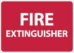 NMC - Fire Extinguisher, Pressure Sensitive Vinyl Fire Sign - 14" Wide x 10" High - Benchmark Tooling