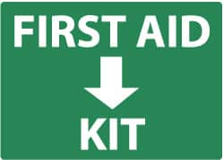 NMC - "First Aid Kit", 10" Long x 14" Wide, Rigid Plastic Safety Sign - Rectangle, 0.05" Thick, Use for First Aid - Benchmark Tooling