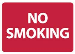 NMC - "No Smoking", 10" Long x 14" Wide, Rigid Plastic Safety Sign - Rectangle, 0.05" Thick, Use for Smoking Regulations - Benchmark Tooling