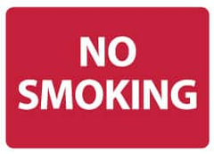 NMC - "No Smoking", 10" Long x 14" Wide, Pressure-Sensitive Vinyl Safety Sign - Rectangle, 0.004" Thick, Use for Smoking Regulations - Benchmark Tooling