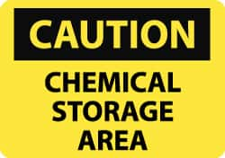 NMC - "Caution - Chemical Storage Area", 7" Long x 10" Wide, Aluminum Safety Sign - Rectangle, 0.04" Thick, Use for Hazardous Materials - Benchmark Tooling