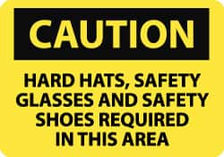 NMC - "Caution - High Noise Level - Use Ear Protection", 10" Long x 14" Wide, Pressure-Sensitive Vinyl Safety Sign - Rectangle, 0.004" Thick, Use for Accident Prevention - Benchmark Tooling