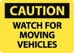 NMC - "Caution - Watch for Moving Vehicles", 10" Long x 14" Wide, Aluminum Safety Sign - Rectangle, 0.04" Thick, Use for Accident Prevention - Benchmark Tooling