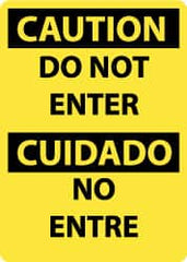 NMC - "Caution - Do Not Enter", 14" Long x 10" Wide, Aluminum Safety Sign - Rectangle, 0.04" Thick, Use for Security & Admittance - Benchmark Tooling