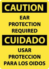 NMC - "Caution - Ear Protection Required", 14" Long x 10" Wide, Rigid Plastic Safety Sign - Rectangle, 0.05" Thick, Use for Accident Prevention - Benchmark Tooling